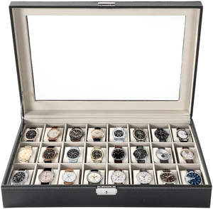 24 Slots Watch Box, Watch Display Organizer for Men Women 24 Slots Watch Box, Watch Display Organizer for Men Women