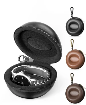 Single Watch Travel Case with Carabiner Clip, EVA Hard Shell Single Watch Travel Case with Carabiner Clip, EVA Hard Shell