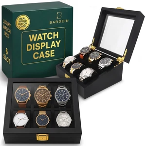 Natural Wooden Watch Display Case for Men Women Luxury Real Wood Angled Showcase with Scratch-Resistant Glass Lid, Watch Box Stand, Giftable Timepiece Holder and Organizer for 6-slot Collection Natural Wooden Watch Display Case for Men Women Luxury Real Wood Angled Showcase with Scratch-Resistant Glass Lid, Watch Box Stand, Giftable Timepiece Holder and Organizer for 6-slot Collection