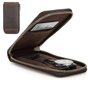 Genuine Leather Watch Travel Case, Travel Watch Case for Men, Portable Watch Travel Pouch, Watch Storage Organizer Men's Accessories Genuine Leather Watch Travel Case, Travel Watch Case for Men, Portable Watch Travel Pouch, Watch Storage Organizer Men's Accessories