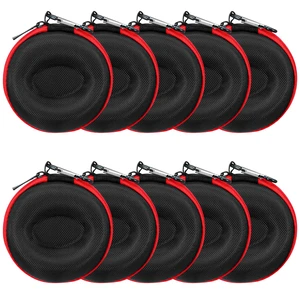 10-Pack Watch Case for Travel, EVA Single Watch Storage Box for Wristwatches and Smart Watches up to 2 Inches (50mm), Black with Red Trim, Includes Black Sponge Pad and 10 Carabiners 10-Pack Watch Case for Travel, EVA Single Watch Storage Box for Wristwatches and Smart Watches up to 2 Inches (50mm), Black with Red Trim, Includes Black Sponge Pad and 10 Carabiners