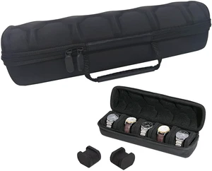 Hard Watch Travel Case for Men & Women, 5 Slot Portable Watch Holder Organizer with Shockproof Protection, Lightweight Watch Storage Case for Travel and Home Display Hard Watch Travel Case for Men & Women, 5 Slot Portable Watch Holder Organizer with Shockproof Protection, Lightweight Watch Storage Case for Travel and Home Display