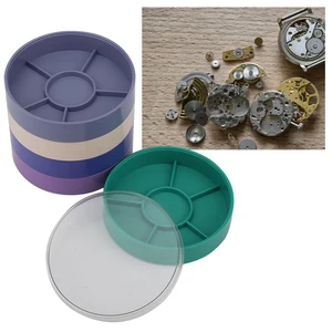 Watch Parts Storage Box, 5 Layer Watch Parts Box Container, Colorful Watch Repair Parts Organizer, Round Plastic Watch Repair Tools Tray Holder for Movement Screw Component Watch Parts Storage Box, 5 Layer Watch Parts Box Container, Colorful Watch Repair Parts Organizer, Round Plastic Watch Repair Tools Tray Holder for Movement Screw Component