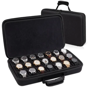 21 Slots Watch Storage Case, EVA Portable Hard Shell Watch Travel Case with Soft Sponge Interior, Wristwatches Display Organizer for Men Women, Fits up to 55mm, Black 21 Slots Watch Storage Case, EVA Portable Hard Shell Watch Travel Case with Soft Sponge Interior, Wristwatches Display Organizer for Men Women, Fits up to 55mm, Black