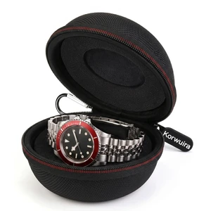 Travel Watch Case for Men Women, Fits 35-52mm Watches, Black Travel Watch Case for Men Women, Fits 35-52mm Watches, Black