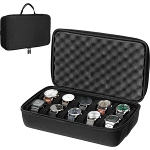 10 Slot Watch Storage Box, Hard Watch Travel Case Bag with Soft Pillow, Watch Display Organizer, Fit Watches Up to 55 mm Face 10 Slot Watch Storage Box, Hard Watch Travel Case Bag with Soft Pillow, Watch Display Organizer, Fit Watches Up to 55 mm Face