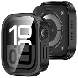 Metal Case Compatible with Apple Watch Series 11/10 46mm Case with Built-in Screen Protector, Straight Edge Ultra Thin with Back Cover Protective Cover for iWatch 46mm, Black Metal Case Compatible with Apple Watch Series 11/10 46mm Case with Built-in Screen Protector, Straight Edge Ultra Thin with Back Cover Protective Cover for iWatch 46mm, Black