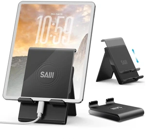 Adjustable iPad Stand for Desk Portable Foldable Tablet Stand -Black | Stable Tablet Holder with Multi-Angle Compatible with iPad, iPhone, Switch & Kindle, Office Desk Accessories Adjustable iPad Stand for Desk Portable Foldable Tablet Stand -Black | Stable Tablet Holder with Multi-Angle Compatible with iPad, iPhone, Switch & Kindle, Office Desk Accessories
