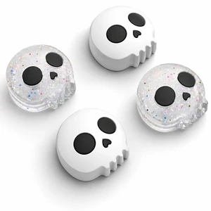 Thumb Grips Compatible with Nintendo Switch 2 (2025) 4pcs White/Glitter Skull Design Silicone Joystick Caps, Comfortable Controller Stick Cover Gifts for Kids & Gamers Thumb Grips Compatible with Nintendo Switch 2 (2025) 4pcs White/Glitter Skull Design Silicone Joystick Caps, Comfortable Controller Stick Cover Gifts for Kids & Gamers