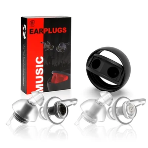 High Fidelity Concert Ear Plugs, 23dB, 2 Pairs with Case, Black | Reusable musician hearing protection for festivals, DJs, drummers, raves & motorcycle riding; 23dB, 2 pairs + carrying case High Fidelity Concert Ear Plugs, 23dB, 2 Pairs with Case, Black | Reusable musician hearing protection for festivals, DJs, drummers, raves & motorcycle riding; 23dB, 2 pairs + carrying case