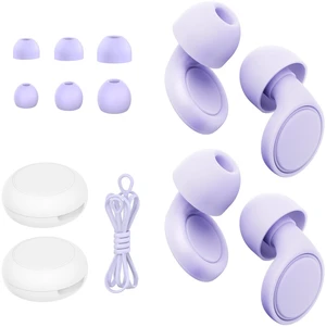 2 Pairs Ear Plugs for Sleeping, Soft Full Silicone Ear Plugs for Noise Reduction 25dB, Reusable Hearing Protection Earplugs for Concert, Focus, Noise Sensitivity, 8 Ear Tips in S/M/L - Purple 2 Pairs Ear Plugs for Sleeping, Soft Full Silicone Ear Plugs for Noise Reduction 25dB, Reusable Hearing Protection Earplugs for Concert, Focus, Noise Sensitivity, 8 Ear Tips in S/M/L - Purple