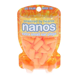 Nanos NRR 28 Noise Cancelling Foam Ear Plugs - Extra Small Hearing Protection for Petite Ears - Ideal for Sleeping snoring Travel Concerts Sports Events and Shooting (25 Pairs) Nanos NRR 28 Noise Cancelling Foam Ear Plugs - Extra Small Hearing Protection for Petite Ears - Ideal for Sleeping snoring Travel Concerts Sports Events and Shooting (25 Pairs)