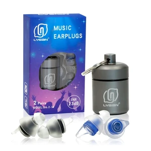 High Fidelity Concert Ear Plugs, 23dB, 2 Pairs with Case, Blue | Lowers the volume without muffling vocals; reusable for concerts, festivals, raves, gigs and drumming High Fidelity Concert Ear Plugs, 23dB, 2 Pairs with Case, Blue | Lowers the volume without muffling vocals; reusable for concerts, festivals, raves, gigs and drumming