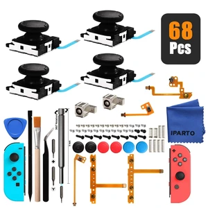 4 Pack Joystick Analog Thumb Stick for Nintendo Switch Joy Con Controller Joycon Repair Kit with Flex Cable Screws Springs Thumbstick Grips Repair Tools 4 Pack Joystick Analog Thumb Stick for Nintendo Switch Joy Con Controller Joycon Repair Kit with Flex Cable Screws Springs Thumbstick Grips Repair Tools