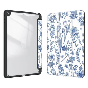 Case for iPad 9th/8th/7th Generation 10.2 inch, Blue Flower | 10.2 iPad Case 2021/2020/2019 with Pencil Holder, Trifold Stand, Clear Cover Cute Design for Women Girls, Auto Sleep/Wake Case for iPad 9th/8th/7th Generation 10.2 inch, Blue Flower | 10.2 iPad Case 2021/2020/2019 with Pencil Holder, Trifold Stand, Clear Cover Cute Design for Women Girls, Auto Sleep/Wake