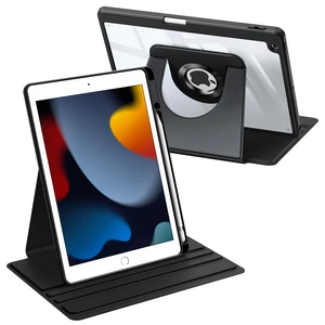 Clear Rotating Case for iPad 9th / 8th / 7th Generation 10.2 Inch | 360° Swivel Stand, Hard PC Back Cover with Pencil Holder, Portrait & Landscape Viewing, Corner Protection, Black Clear Rotating Case for iPad 9th / 8th / 7th Generation 10.2 Inch | 360° Swivel Stand, Hard PC Back Cover with Pencil Holder, Portrait & Landscape Viewing, Corner Protection, Black