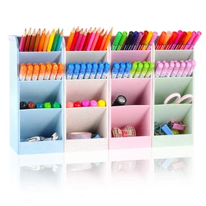Pen Pencil Holder Organizer, 4 Colors Marker Organizer and Storage, Big Desk Organizers and Accessories, Cute Kawaii Stationary for Kids, Girls, Officer and School Supplier (4 Colors BIG) Pen Pencil Holder Organizer, 4 Colors Marker Organizer and Storage, Big Desk Organizers and Accessories, Cute Kawaii Stationary for Kids, Girls, Officer and School Supplier (4 Colors BIG)
