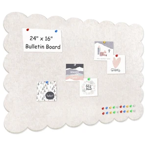 Foldable Decorative Scalloped Felt Bulletin Board 24 * 16 Inches for Wall, Alternative Photo Board Self-Adhesive Vision Board Decorative Pin Board for Wall (Light Camel) Foldable Decorative Scalloped Felt Bulletin Board 24 * 16 Inches for Wall, Alternative Photo Board Self-Adhesive Vision Board Decorative Pin Board for Wall (Light Camel)