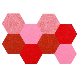 Hexagon Felt Board Tiles, Self Adhesive DIY Bulletin Board Pin Board, 8Pcs Felt Cork Pin Board with 20 Push Pins for Wall Decor Memos Photos Display Note (Gradual Red) Hexagon Felt Board Tiles, Self Adhesive DIY Bulletin Board Pin Board, 8Pcs Felt Cork Pin Board with 20 Push Pins for Wall Decor Memos Photos Display Note (Gradual Red)