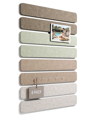 13" x 2" Felt Wall Panels, Linen Dusk | 8-Pack Includes 50 Push Pins and Adhesive Tabs for Photos, Notes and Decor in Bedroom Doors, Home Office or Studios 13" x 2" Felt Wall Panels, Linen Dusk | 8-Pack Includes 50 Push Pins and Adhesive Tabs for Photos, Notes and Decor in Bedroom Doors, Home Office or Studios
