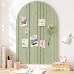 3-Pack Arched Bulletin Board, Cork Board Alternative for Walls, 35.4" x 23.6" Large Felt Panels with 30 Pins, Full Self-Adhesive Wall Panel for Decor, Home, Office, Dorm, Green 3-Pack Arched Bulletin Board, Cork Board Alternative for Walls, 35.4" x 23.6" Large Felt Panels with 30 Pins, Full Self-Adhesive Wall Panel for Decor, Home, Office, Dorm, Green