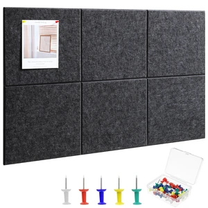Large Cork Board 36" x 24", 6 Pack Felt Bulletin Board Pin Boards | Includes 30 Pushpins, Self-Adhesive, Felt Wall Tiles for Walls Office Home School Decor-Dark Gray Large Cork Board 36" x 24", 6 Pack Felt Bulletin Board Pin Boards | Includes 30 Pushpins, Self-Adhesive, Felt Wall Tiles for Walls Office Home School Decor-Dark Gray