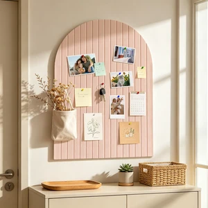 Large Arched Felt Bulletin Board 35" x 24", 6 Pack Cork Boards Alternative for Walls with 30 Pins, 40 Adhesive Tabs, Pin Board Tiles for Home Office Classroom Decor, Photos Display (Pink) Large Arched Felt Bulletin Board 35" x 24", 6 Pack Cork Boards Alternative for Walls with 30 Pins, 40 Adhesive Tabs, Pin Board Tiles for Home Office Classroom Decor, Photos Display (Pink)