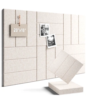 28" X 18" Felt Bulletin Board Tiles, Bold Stripe, Oatmeal | 6-Pack Cork Board Alternative, 30 Adhesive Tabs, Push Pin Board, Wall Decor, Office, Home, Classroom, Dorm 28" X 18" Felt Bulletin Board Tiles, Bold Stripe, Oatmeal | 6-Pack Cork Board Alternative, 30 Adhesive Tabs, Push Pin Board, Wall Decor, Office, Home, Classroom, Dorm