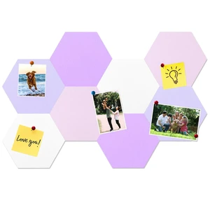 8 Pcs Hexagon Felt Cork Bulletin Board Tiles, Self Adhesive DIY Bulletin Board Pin Board for Office School Home Wall Decor Memos Photos Display(Purple & Pink) 8 Pcs Hexagon Felt Cork Bulletin Board Tiles, Self Adhesive DIY Bulletin Board Pin Board for Office School Home Wall Decor Memos Photos Display(Purple & Pink)