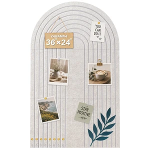Large Arched Felt Bulletin Board 36"x24", Decorative Pin Board for Wall | 3-pc felt pin board tiles, 30 adhesive tabs, soft oatmeal arch-inspired look for photo, memo, vision board & wall displays Large Arched Felt Bulletin Board 36"x24", Decorative Pin Board for Wall | 3-pc felt pin board tiles, 30 adhesive tabs, soft oatmeal arch-inspired look for photo, memo, vision board & wall displays