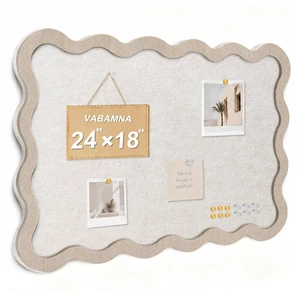 Scalloped Felt Bulletin Board 24"x18", Decorative Pin Board for Wall | Cork board alternative with a raised scalloped frame adds dimension to photo displays, vision boards and wall organizations Scalloped Felt Bulletin Board 24"x18", Decorative Pin Board for Wall | Cork board alternative with a raised scalloped frame adds dimension to photo displays, vision boards and wall organizations