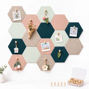 6.7 x 5.9 in 16 Pcs Hexagon Cork Board Tiles, Felt Pin Boards, Green | Bulletin Board for Wall, with 50 Wooden Push Pins and Nano Tape, Photo Display, Memo Notes, Office, Classroom, Home Decor 6.7 x 5.9 in 16 Pcs Hexagon Cork Board Tiles, Felt Pin Boards, Green | Bulletin Board for Wall, with 50 Wooden Push Pins and Nano Tape, Photo Display, Memo Notes, Office, Classroom, Home Decor