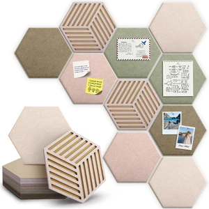 Hexagon Cork Bulletin Board Tiles, Felt Pin Board | Wall Panels for Vision, Message Center, Picture and Prayer Board(Linen Dusk) Hexagon Cork Bulletin Board Tiles, Felt Pin Board | Wall Panels for Vision, Message Center, Picture and Prayer Board(Linen Dusk)