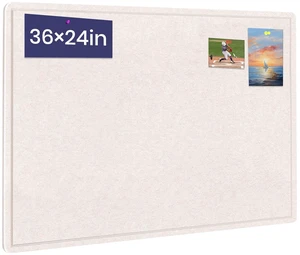 Bulletin Board 36" x 24" Felt Cork Board - Decorative Pin Board, Oatmeal | Cork Board Alternative for Wall, Foldable Self-Adhesive Vision Board Prayer Board with Pushpins for Home Office Classroom Bulletin Board 36" x 24" Felt Cork Board - Decorative Pin Board, Oatmeal | Cork Board Alternative for Wall, Foldable Self-Adhesive Vision Board Prayer Board with Pushpins for Home Office Classroom