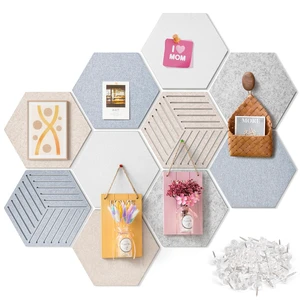 Felt Bulletin Cork Board for Office, 12 x 10 inch, 10 Pack | Hexagon Bulletin Board Tiles, 1300g/m² Dense Felt, Fully Self Adhesive, Peel and Stick, Frameless, Modern, Office Home Decor Felt Bulletin Cork Board for Office, 12 x 10 inch, 10 Pack | Hexagon Bulletin Board Tiles, 1300g/m² Dense Felt, Fully Self Adhesive, Peel and Stick, Frameless, Modern, Office Home Decor