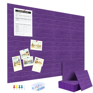 Felt Bulletin Board Tiles 12 Pack, 48" x 36" Cork Board Alternative, DIY Pin Board Wall Tiles for Photo Wall, Vision Board, Dorm Room & Home Office Decor, Stick-On with Adhesive Tabs, Violet Felt Bulletin Board Tiles 12 Pack, 48" x 36" Cork Board Alternative, DIY Pin Board Wall Tiles for Photo Wall, Vision Board, Dorm Room & Home Office Decor, Stick-On with Adhesive Tabs, Violet