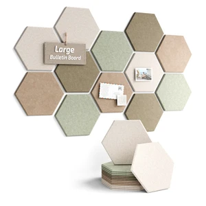 12-Pack Hexagon Felt Bulletin Board Tiles, Linen Dusk-1 | Cork Board Alternative with 60 Adhesive Tabs for Notes, Photos and Reminders in Home Offices, Dorm and Classrooms 12-Pack Hexagon Felt Bulletin Board Tiles, Linen Dusk-1 | Cork Board Alternative with 60 Adhesive Tabs for Notes, Photos and Reminders in Home Offices, Dorm and Classrooms