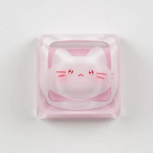 Artisan Keycaps, Pink Cat Design, 1U Resin Mechanical Keyboard Key, Shine Through Compatible Single 1U Replace Key for ESC Key Mechanical Keyboard Artisan Keycaps, Pink Cat Design, 1U Resin Mechanical Keyboard Key, Shine Through Compatible Single 1U Replace Key for ESC Key Mechanical Keyboard