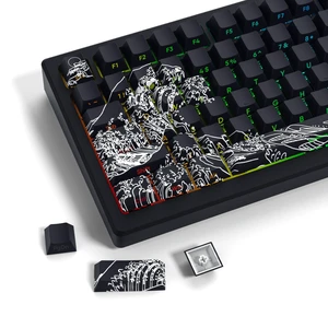 XVX Shine Through Keycaps - Double Shot PBT Keycaps 60 65 75 100 Percent, Side Print Key caps Custom 131 Keys Set, Dye Sub Wave of Kanagawa Key caps for Mechanical Keyboards XVX Shine Through Keycaps - Double Shot PBT Keycaps 60 65 75 100 Percent, Side Print Key caps Custom 131 Keys Set, Dye Sub Wave of Kanagawa Key caps for Mechanical Keyboards
