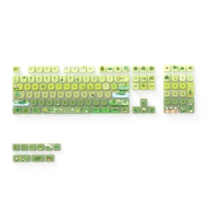 PBT Keyboard keycaps,Shine Through MOA Frog Green keycaps | Dye Sublimation custom Key caps,Cute keycaps for most Cherry Gateron MX Switches mechanical keyboard,117-keys PBT Keyboard keycaps,Shine Through MOA Frog Green keycaps | Dye Sublimation custom Key caps,Cute keycaps for most Cherry Gateron MX Switches mechanical keyboard,117-keys