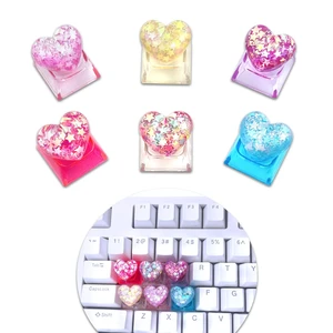 6PCS Bling Heart Custom Keycaps - Cute Artisan Keycap Replacement Key for Cherry MX Mechanical KeyboardsOEM Decoration Profile for Computer Gaming KeyboardsArtisan ESC OEM Key Cap 6PCS Bling Heart Custom Keycaps - Cute Artisan Keycap Replacement Key for Cherry MX Mechanical KeyboardsOEM Decoration Profile for Computer Gaming KeyboardsArtisan ESC OEM Key Cap