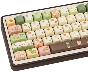 PBT Keycaps Bear Forest Green Cute 149 Keys Key Cap for Cherry MX | 60% 65% 75% TKL 100% Layouts, Custom Keycaps, 5-Side Dye Sublimation, FOA Profile, Gaming Setup, Office Use, Daily Typing PBT Keycaps Bear Forest Green Cute 149 Keys Key Cap for Cherry MX | 60% 65% 75% TKL 100% Layouts, Custom Keycaps, 5-Side Dye Sublimation, FOA Profile, Gaming Setup, Office Use, Daily Typing