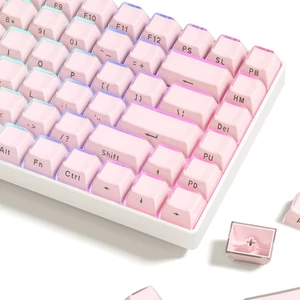 Jelly Keycaps-Lusterfly Cute Keycaps, Pink Shine Through Key caps | Side Printed Elegant Key caps Custom 113 Keys, OEM Profile for 61/68/84/87/98/100 Cherry Gateron MX Mechanical, Pink Jelly Keycaps-Lusterfly Cute Keycaps, Pink Shine Through Key caps | Side Printed Elegant Key caps Custom 113 Keys, OEM Profile for 61/68/84/87/98/100 Cherry Gateron MX Mechanical, Pink