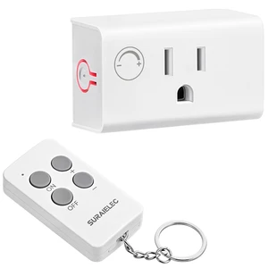 Dimmer Plug with Remote Control, Fits 200W INC & 150W LED | Plug-in Wireless Remote Control Outlet, Plug and Play, 200FT RF Range for Table Lamps, String Lights, Floor Lamp Dimmer Plug with Remote Control, Fits 200W INC & 150W LED | Plug-in Wireless Remote Control Outlet, Plug and Play, 200FT RF Range for Table Lamps, String Lights, Floor Lamp