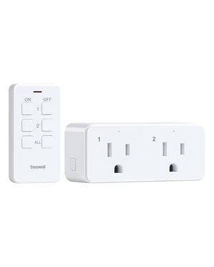 2-Outlet Remote Control with Independent Sockets, Magnetic Switch | 200FT Wireless Range, Mini Electrical Outlet Plug, 15A/1875W, Remote Switch for Lamps/Lights/Household Appliances, FCC Listed 2-Outlet Remote Control with Independent Sockets, Magnetic Switch | 200FT Wireless Range, Mini Electrical Outlet Plug, 15A/1875W, Remote Switch for Lamps/Lights/Household Appliances, FCC Listed
