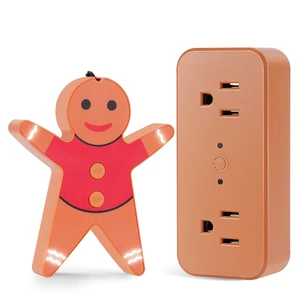 Remote Control Outlet for Christmas Gingerbread Man, Wireless Remote Switch, with Built-in Music Feature, 100ft Range, for Christmas Tree Lights & Household Appliances, Gift for Christmas & Halloween Remote Control Outlet for Christmas Gingerbread Man, Wireless Remote Switch, with Built-in Music Feature, 100ft Range, for Christmas Tree Lights & Household Appliances, Gift for Christmas & Halloween