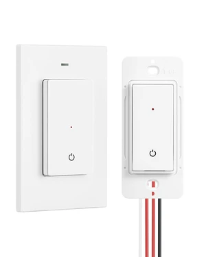 Wireless Light Switch and Receiver Kit, 7A | 1 Transmitter+1 Receiver, No in-Wall Wiring Required, 100FT RF Range, Programmable for Ceiling Lights, Fans, Lamps,ETL listed Wireless Light Switch and Receiver Kit, 7A | 1 Transmitter+1 Receiver, No in-Wall Wiring Required, 100FT RF Range, Programmable for Ceiling Lights, Fans, Lamps,ETL listed