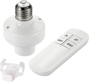 Remote Control Light Lamp Socket E26 E27 Bulb Base Holder, Wireless Light Switch Kit with Timer Remote Control Light Lamp Socket E26 E27 Bulb Base Holder, Wireless Light Switch Kit with Timer