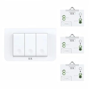 Self-Powered Wireless Light Switch & Receiver Kit, 1 Switch, 3 Receivers | Battery-free | 500FT outdoor range | 100FT indoor range | RF control for lamps, lights & LEDs Self-Powered Wireless Light Switch & Receiver Kit, 1 Switch, 3 Receivers | Battery-free | 500FT outdoor range | 100FT indoor range | RF control for lamps, lights & LEDs