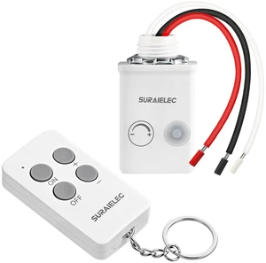 Dimmer Switch Kit with Remote, Fits 200W INC & 150W LED | Wireless Remote and Receiver, Single Pole, No Wiring, Plug and Play, 200FT RF Range for Ceiling Lights, Pendant Lights Dimmer Switch Kit with Remote, Fits 200W INC & 150W LED | Wireless Remote and Receiver, Single Pole, No Wiring, Plug and Play, 200FT RF Range for Ceiling Lights, Pendant Lights